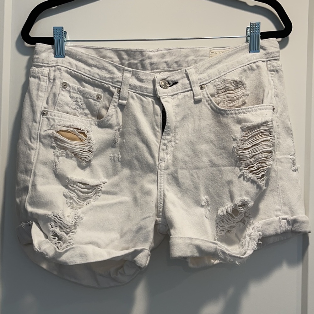 Rag and Bone Jean White Distressed Jean Short